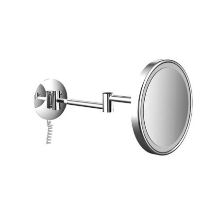EMCO Pure Зеркало косметическое, LED, ?203мм,  двойной, snoer, 3x кратное увеличение, подвесной, цвет: хром