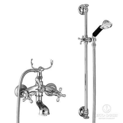 Stella Roma Смеситель для ванны 3274/302/6 со штангой и ручным душем, цвет: хром