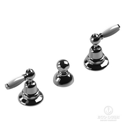 Stella Italica Leve Смеситель для биде на 3 отверстия 3600, без излива, с донным клапаном, цвет: хром