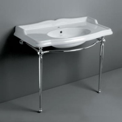 SIMAS Arcade Консоль 105х56см, c белой раковиной на 1 на отв, напольная, цвет: консоли cromo.