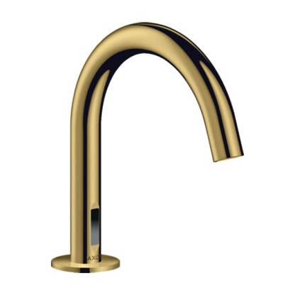 Axor Uno Смеситель для раковины, на 1 отв., электронный, с предустановкой температуры, работа от сети 230 V, цвет: полированное золото