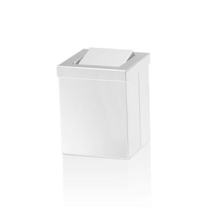 Decor Walther DW 1130 Корзина для бумаги 12x12x15см, с крышкой, напольная, цвет: белый матовый