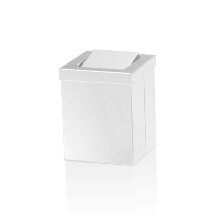 Decor Walther DW 1130 Корзина для бумаги 12x12x15см, с крышкой, напольная, цвет: белый матовый