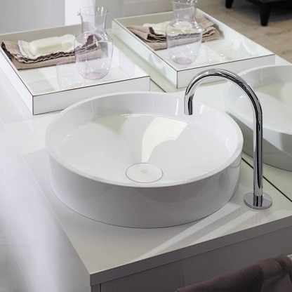 Burgbad Crono Раковина 45 см, без отв., накладная, круглая, цвет: белый