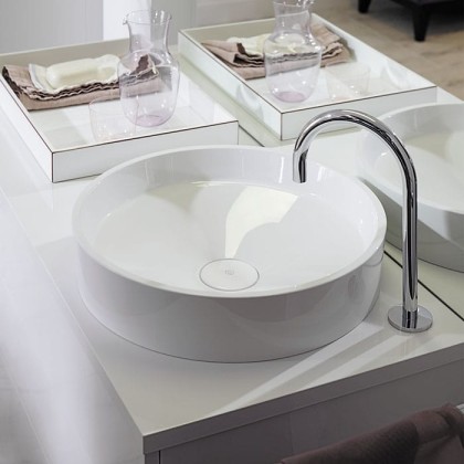 Burgbad Crono Раковина 45 см, без отв., накладная, круглая, цвет: белый