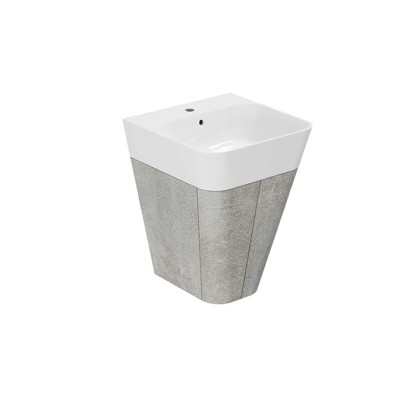 Azzurra Build Тумба подвесная 44х47х65см, с 1 ящиком, с раковиной, цвет: Cement