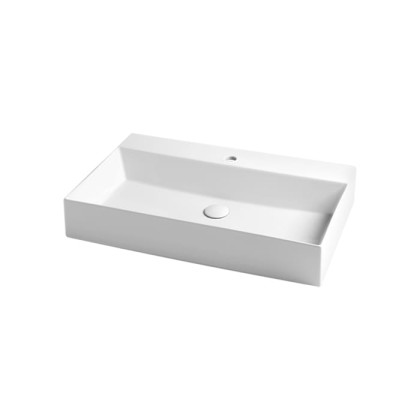 Azzurra Elegance Squared Раковина подвесная/накладная, 75x45xH12,5 см, 1 отв., цвет: Bianco lucido