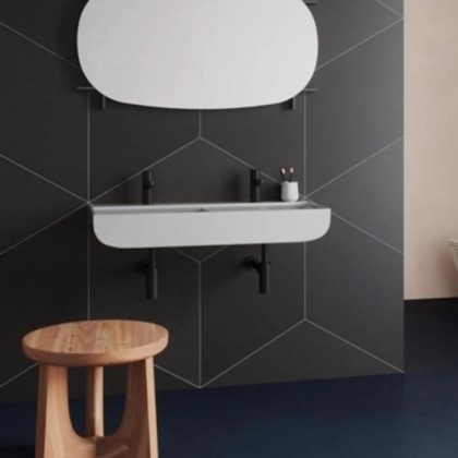 Azzurra Leuca Раковина двойная накладная 100х45х14см, с 1 отв.., цвет: белый