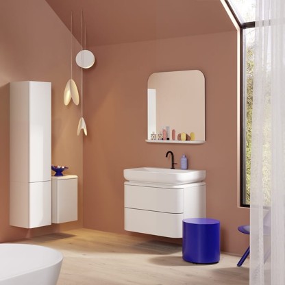 Burgbad B.ME Комплект мебели 80х55х68cм., подвесной, 2 ящика, c раковиной, с 1 отв., 2 шкафа, цвет: белый матовый