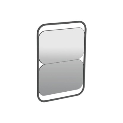 Simas Wave Зеркало настенное из 2 прямоугольных зеркал 30х70 см, цвет: черный матовый