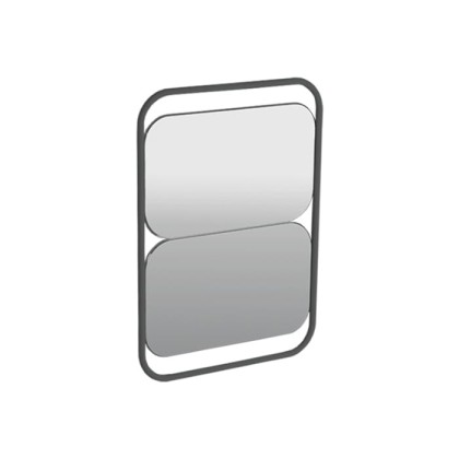 Simas Wave Зеркало настенное из 2 прямоугольных зеркал 30х70 см, цвет: черный матовый