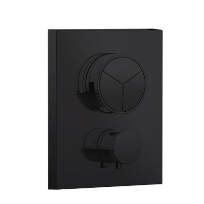 Almar Core Смеситель для душа, встраиваемый, термостатический, с кнопочным управлением для 3-х потребителей, цвет: черный глянцевый PVD