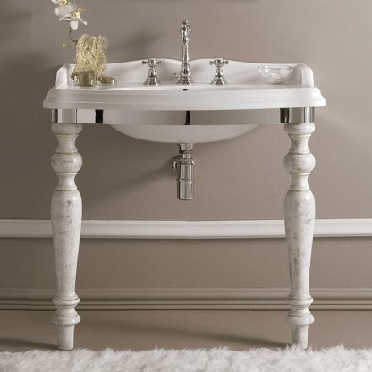 3SC Consolle Консоль Firenze 90х56хh97см, с раковиной LA02 и сифоном, напольный, цвет: хром