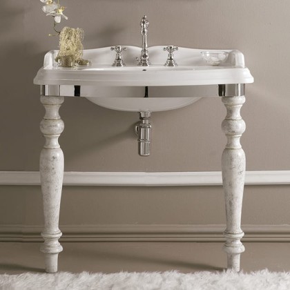 3SC Consolle Консоль Firenze 90х56хh97см, с раковиной LA02 и сифоном, напольный, цвет: хром