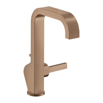 Axor Citterio Смеситель для раковины 190, на 1 отв., с высоким изливом, с донным клапаном, цвет: шлифованное красное золото