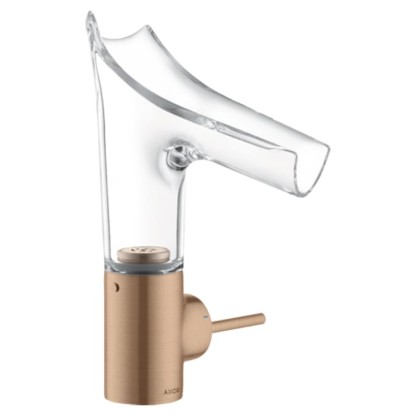 Axor Starck V Смеситель для раковины 140, на 1 отв., со стеклянным изливом, цвет: шлифованное красное золото