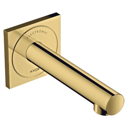 Axor Uno Смеситель для раковины, встраиваемый, излив: 16.1см., электронный, цвет: полированное золото