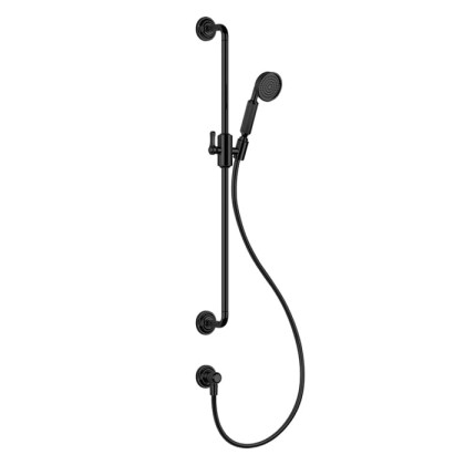 Gessi Venti20 Штанга для душа 800 мм., с ручным душем, шлангом 1500 мм. и подводом воды, цвет: черный матовый