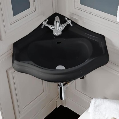 Kerasan Retro Раковина 40х40х56 см, 1 отв., цвет: черный