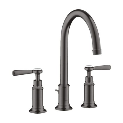 Axor Montreux Смеситель для раковины 180, на 3 отв., ручка: рычаг, с донным клапаном, цвет: шлифованный черный хром