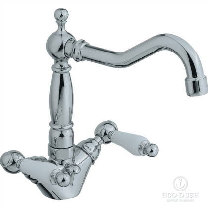 CISAL Arcana Toscana Смеситель двухвентильный для раковины на 1 отв. с донным клапаном, цвет: хром