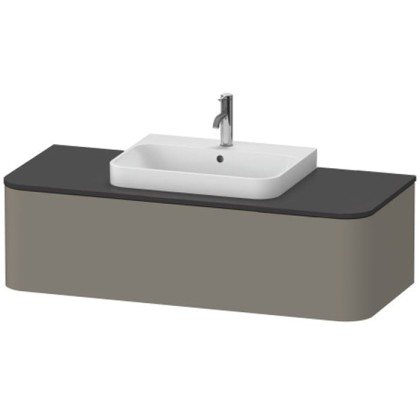 Duravit Happy D.2 Plus Тумба подвесная 130x55х35.4см, с раковиной и 1 ящиком, цвет: stone grey satin matt