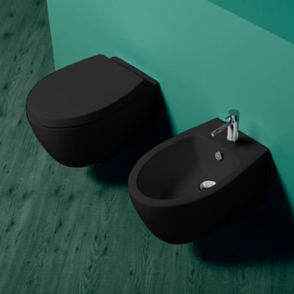 Simas Lft Spazio биде подвесное 52х35см с 1 отв. под смеситель, цвет: черный