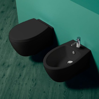 Simas Lft Spazio биде подвесное 52х35см с 1 отв. под смеситель, цвет: черный