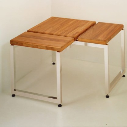 Effegibi Linea Alu Угловая скамейка 76x76x45см, цвет: тик