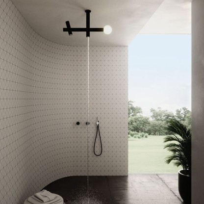 Antonio Lupi Apollo Верхний душ ?45 мм., с LED подсветкой, потолочный монтаж, с 2 изливами, цвет: черный матовый