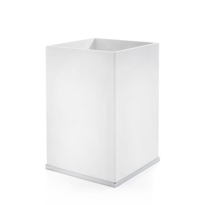 3SC Mood Deluxe White Ведро, без крышки, 20х30х20 см, композит Solid Surface, цвет: белый матовый/хром