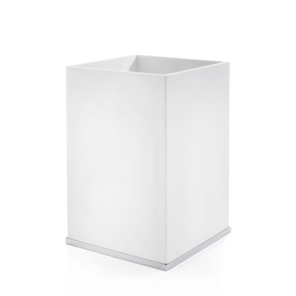 3SC Mood Deluxe White Ведро, без крышки, 20х30х20 см, композит Solid Surface, цвет: белый матовый/хром
