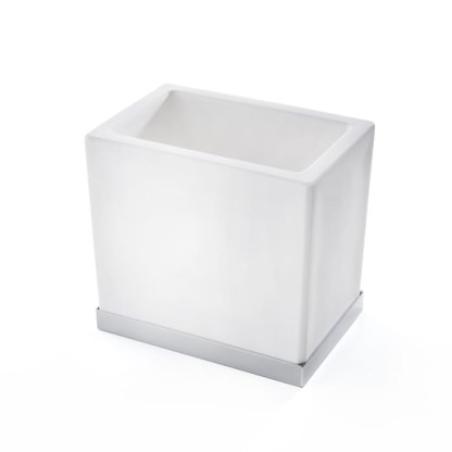 3SC Mood Deluxe White Стакан настольный,  композит Solid Surface, цвет: белый матовый/хром