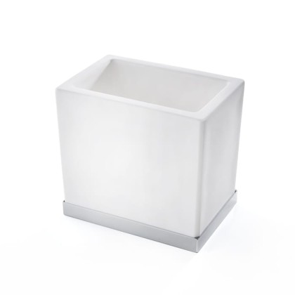 3SC Mood Deluxe White Стакан настольный,  композит Solid Surface, цвет: белый матовый/хром