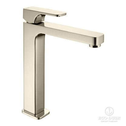 Cisal Cubic Смеситель для раковины на 1 отв., h20см., без донного клапана, цвет: Nichel Spazzo