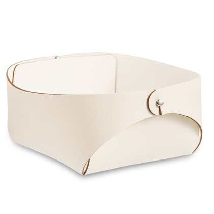 ADJ Корзинка Flora, 15x15xH7 см., цвет: панна котта/белый