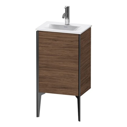 Duravit XViu Тумба подвесная 43x31x59.1см, с раковиной, 1 дверь, (петли слева), цвет: walnut dark/черный матовый