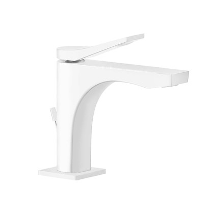 GESSI Rilievo Смеситель для раковины на 1 отв. с донным клапаном h=153мм, излив 126мм , цвет: bianco CN