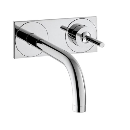 Axor Uno? Встраиваемый смеситель для раковины, на 2 отв., с панелью, излив: 225мм, внешняя часть, цвет: хром