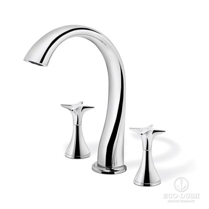 Stella 130 Смеситель для раковины на 3 отверстия 3225, с донным клапаном, цвет: хром