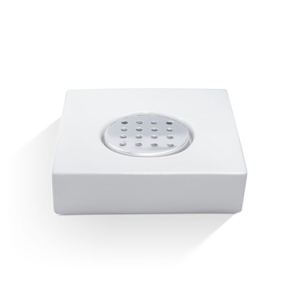 Decor Walther DW 604 Мыльница настольная, фарфор, цвет: белый / сталь полированная