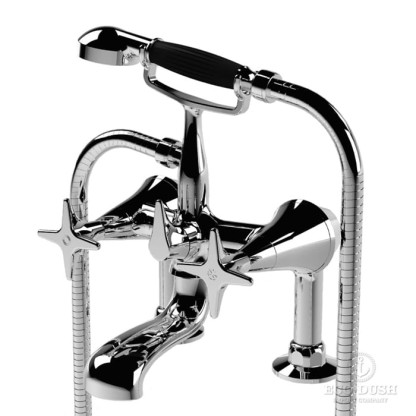 Stella 130 Смеситель на борт ванны на 2 отверстия 3274RG306 с ручным душем, цвет: хром