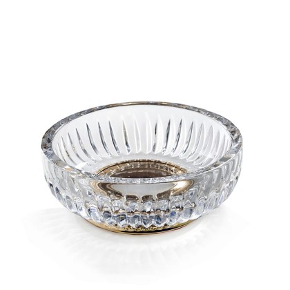 3SC Elegance Мыльница настольная, цвет: прозрачный хрусталь/золото 24к. opaco