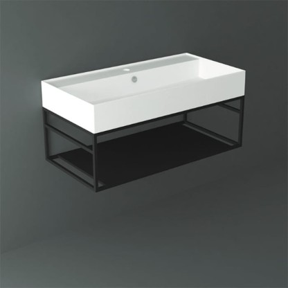 Simas Agile Структура металлическая 91x46xh28см, подвесная, для раковины с 1 отв., AG91, с 1 полкой, цвет: черный матовый