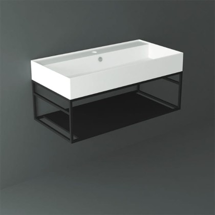 Simas Agile Структура металлическая 91x46xh28см, подвесная, для раковины с 1 отв., AG91, с 1 полкой, цвет: черный матовый