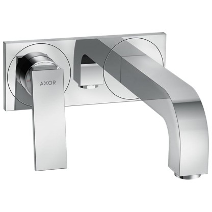 Axor Citterio Смеситель для раковины, встраиваемый, излив 220 мм, с панелью, внешняя часть, цвет: хром