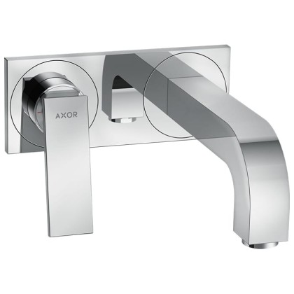 Axor Citterio Смеситель для раковины, встраиваемый, излив 220 мм, с панелью, внешняя часть, цвет: хром
