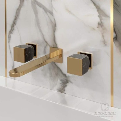 Cisal Hi-Rise Смеситель для раковины, встраиваемый, внешняя часть, цвет: мрамор MarmoNeroMarquinia/Oro24K