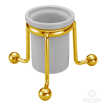 CISAL Arcana Стакан настольный керамический, цвет: белый/золото