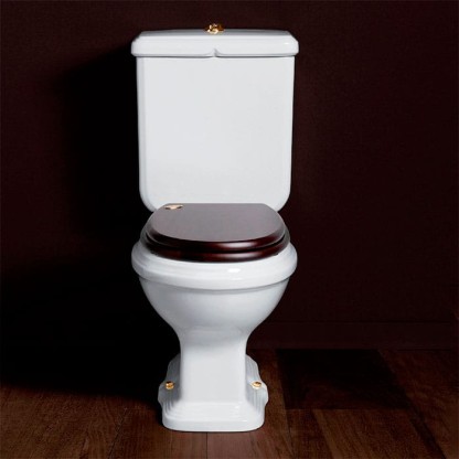 SIMAS Arcade Унитаз моноблок 36,5х68,5см, выпускв стену, с фурнитурой, цвет: белый/золото